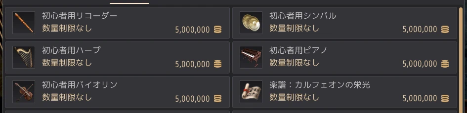 初心者用楽器の店画像
